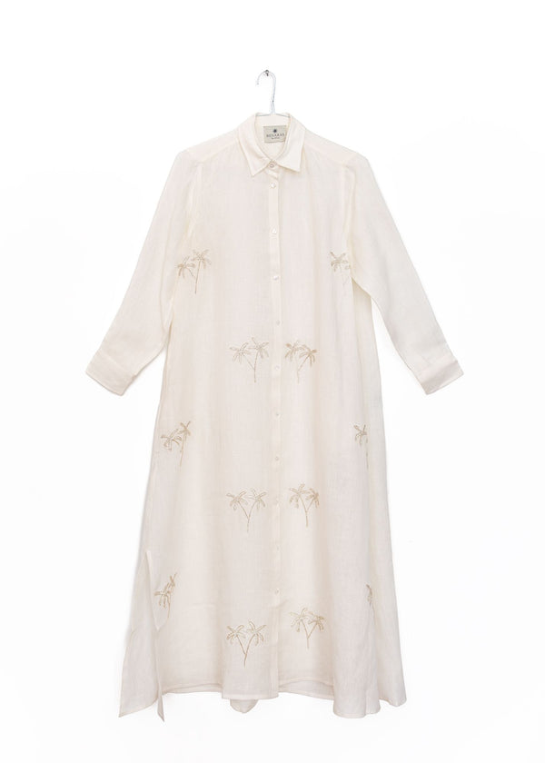 Sparkaling Palm Shirt in White Silver, from Benaras by Citrus