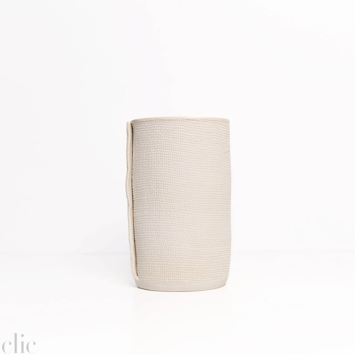Small Burlap Cylinder Vase in Cream, from CYM