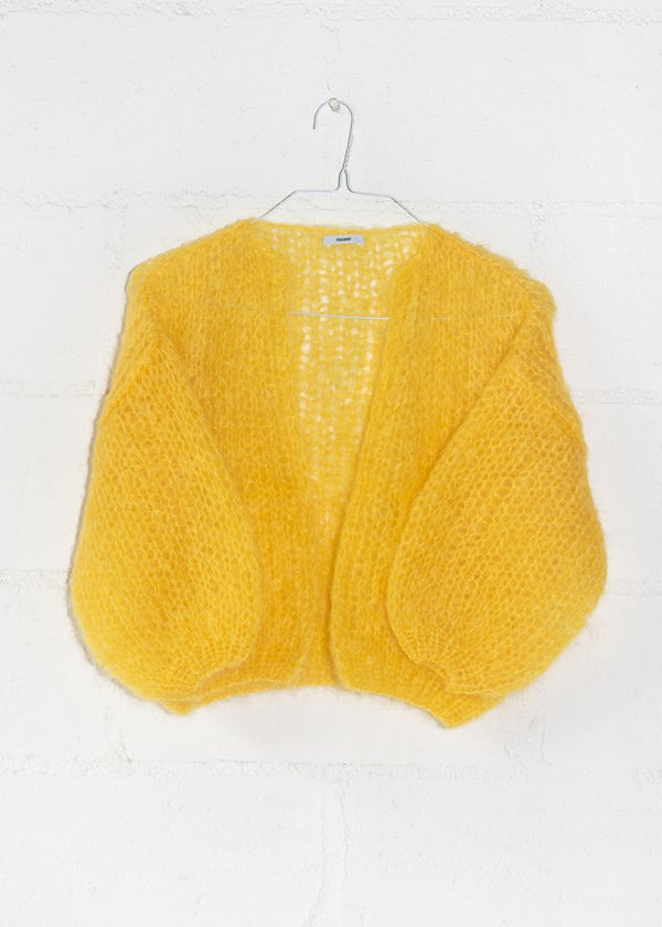 Mohair Light Bomber Cardigan in Yellow, from Maiami