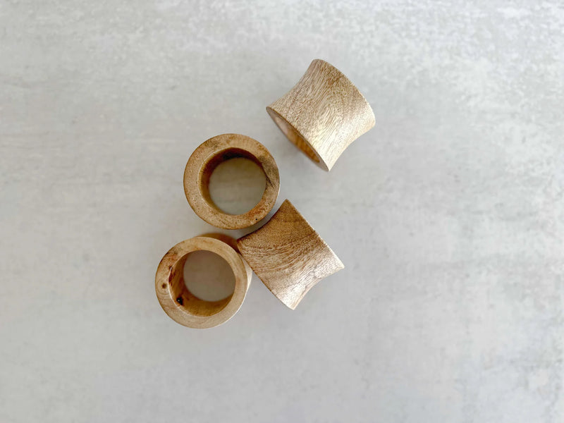 Round Wooden Napkin Rings, Set of Four Grand Rapids Florist