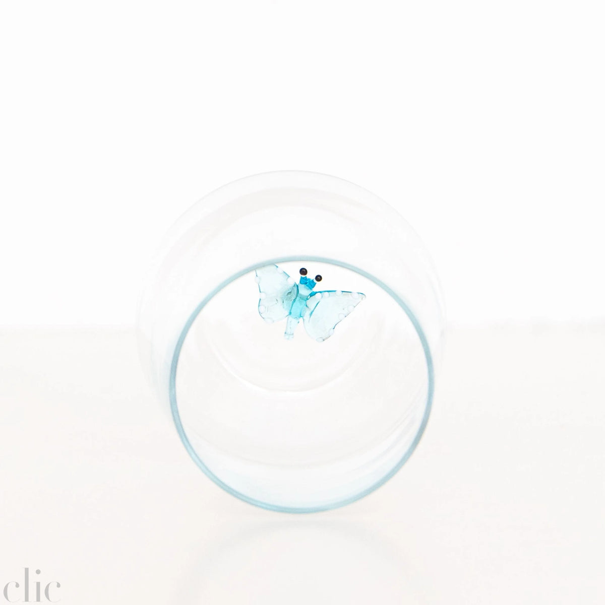 Butterfly Drinking Glass in Blue