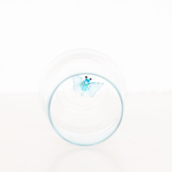 Butterfly Drinking Glass in Blue, from Minizoo