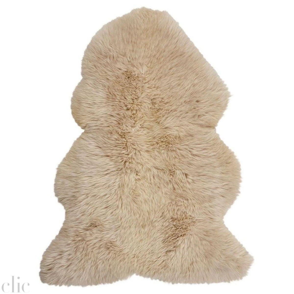 Long Wool Sheepskin Rug in Linen