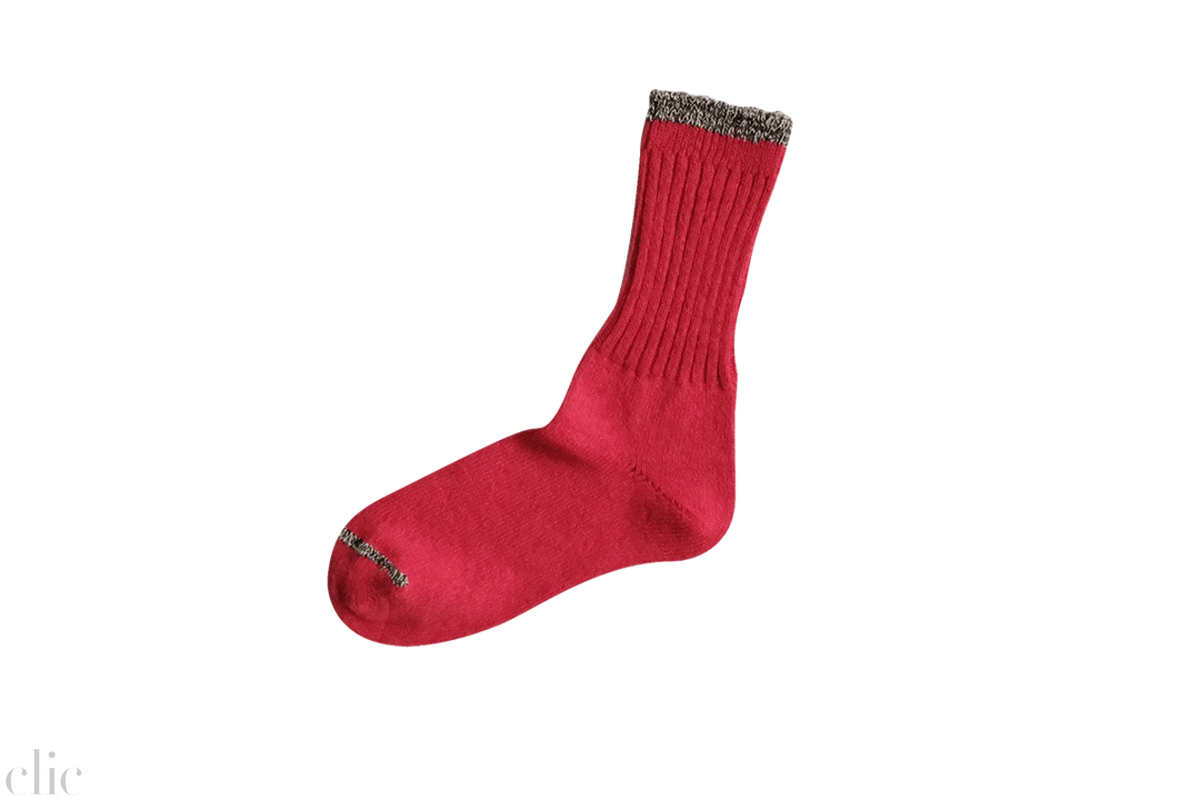 Silk Cotton Socks in Red, from Nishiguchi Kutsushita