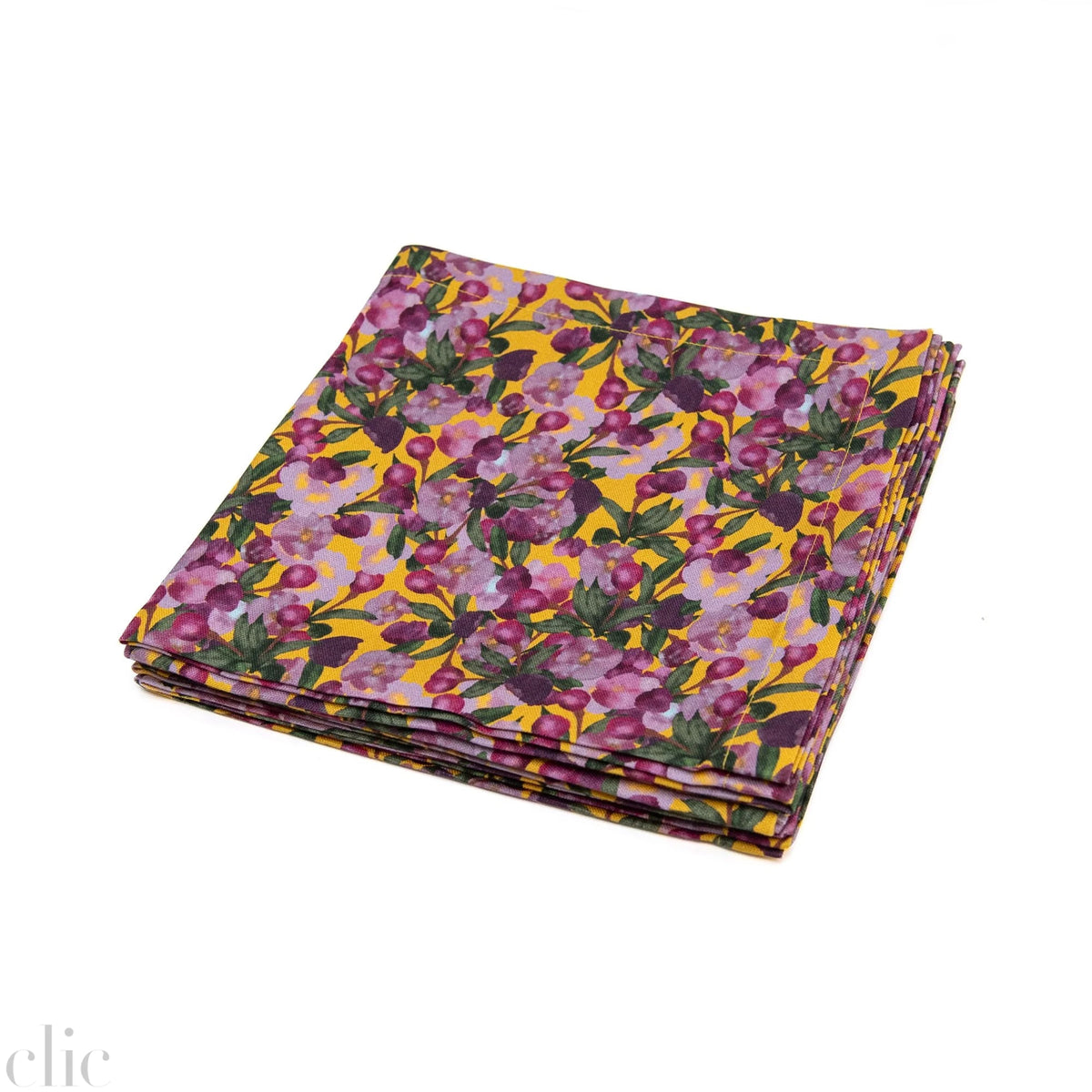 Set of Six Napkins in Romace is Dead Yellow, from Sophie Williamson Design