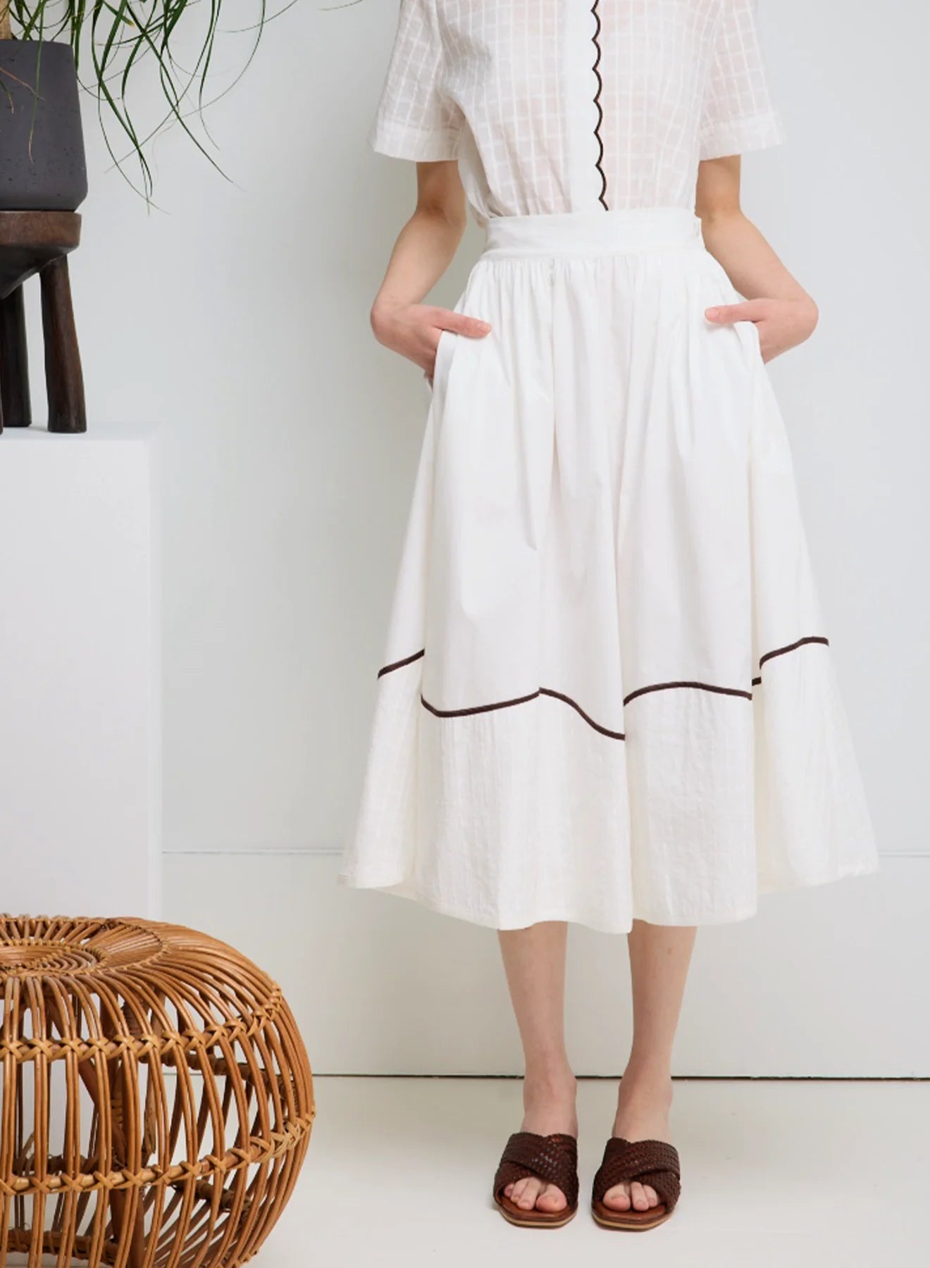 The Noemi Wave Skirt in Natural, from Love Binetti