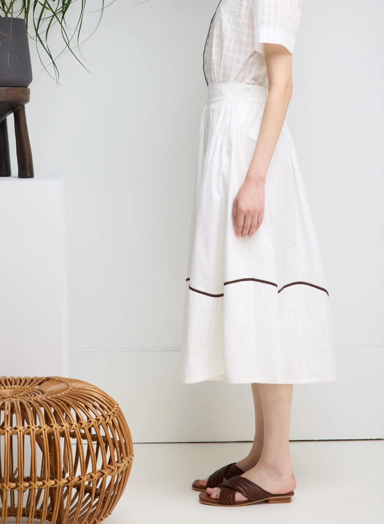 The Noemi Wave Skirt in Natural, from Love Binetti