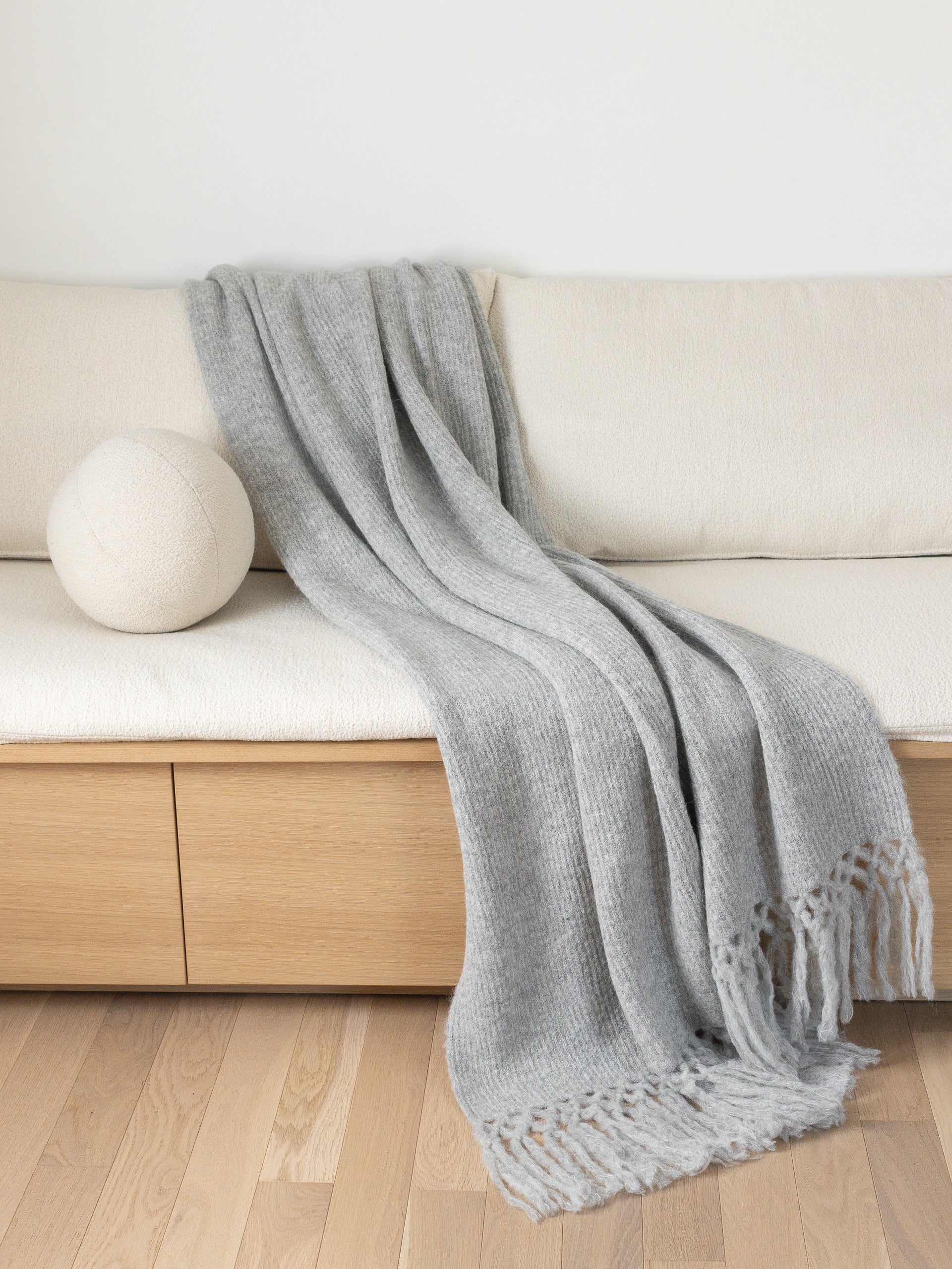 Cama Throw in Light Grey, from La Tierra