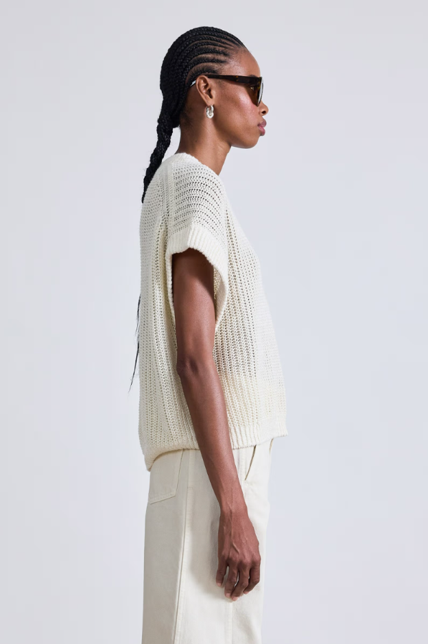 Oliva Linen Vest in Cream, from Apiece Apart