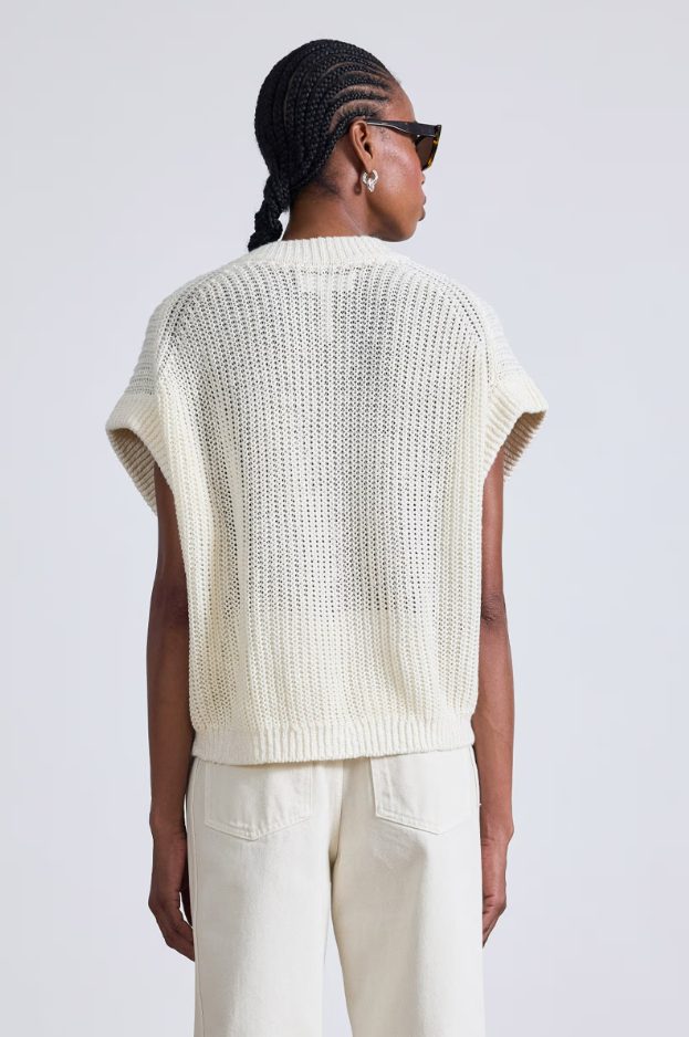 Oliva Linen Vest in Cream, from Apiece Apart