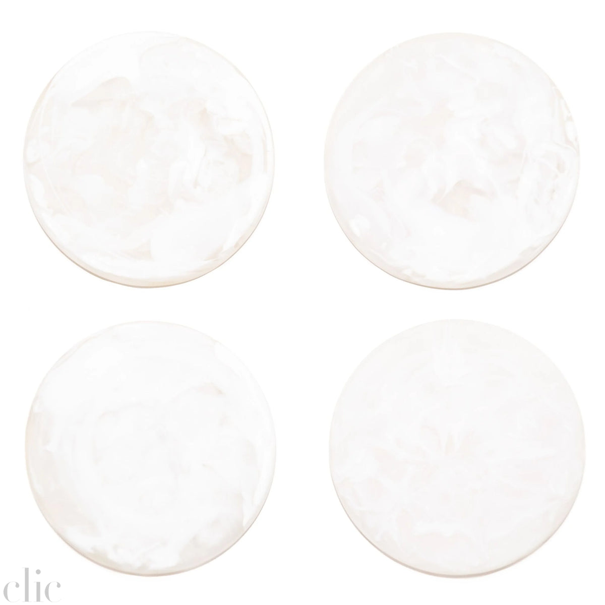 Set of 4 Coasters in White Swirl, from Nashi Home