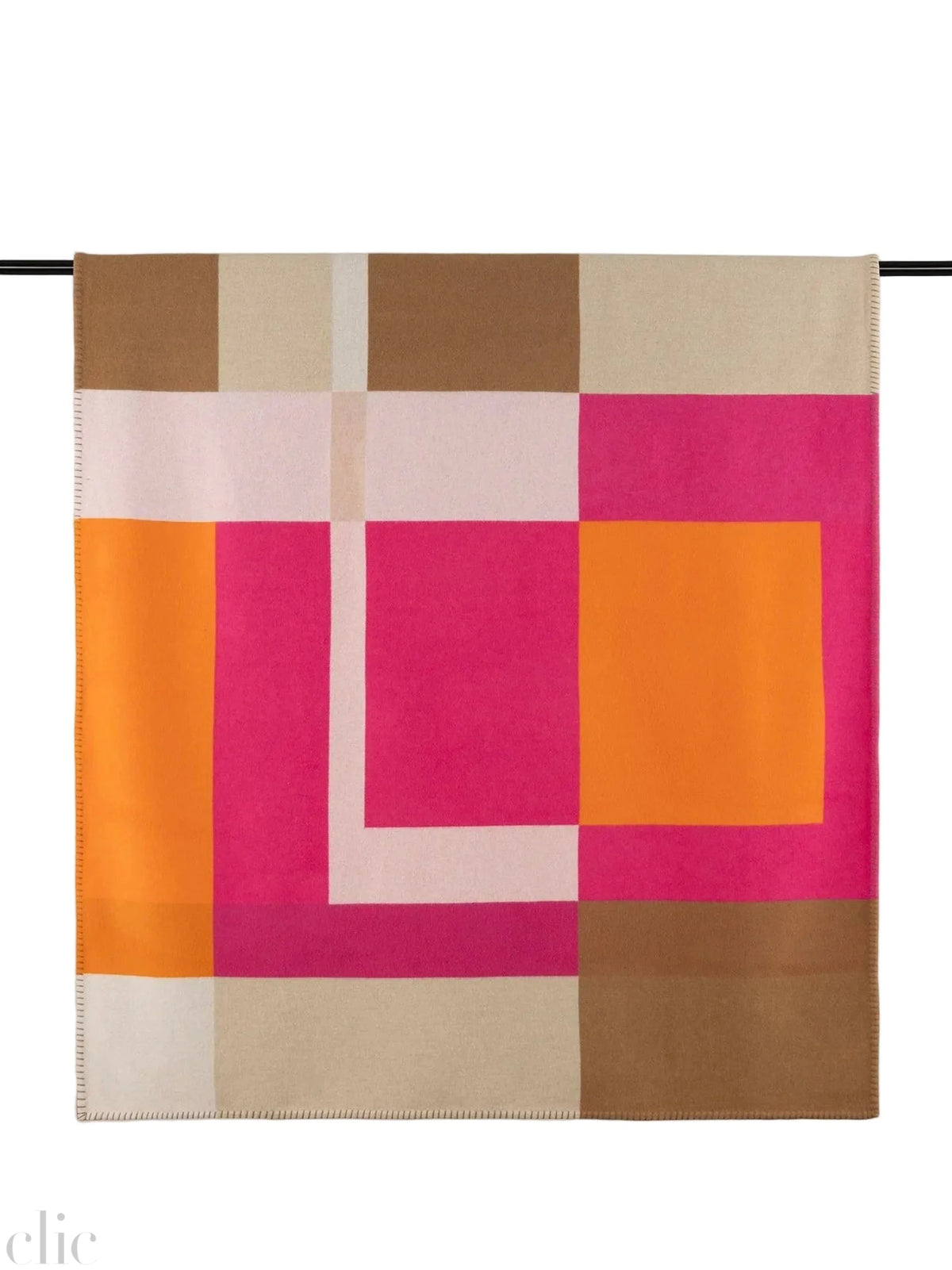 Bottoni Jacquard Blanket in Peach and Orange