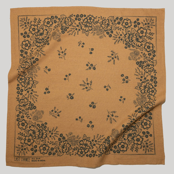 Natural Dye Silk Bandana in Ochre, from Last Chance Textiles