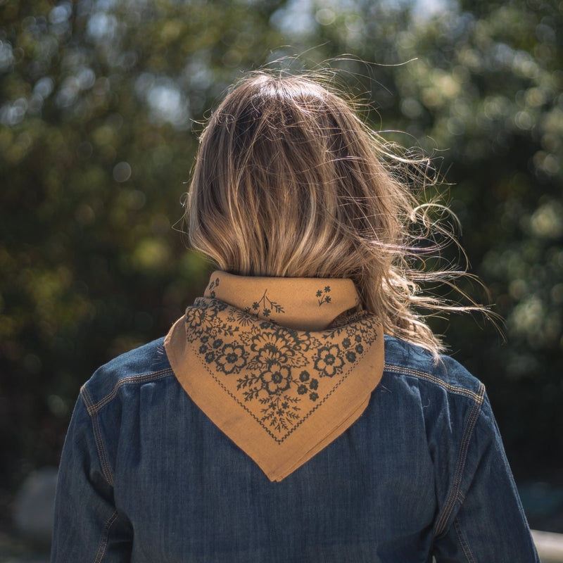 Natural Dye Silk Bandana in Ochre, from Last Chance Textiles