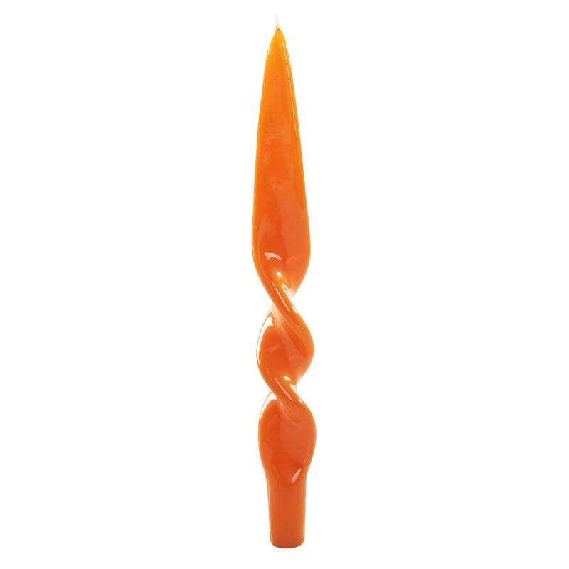 Set of 2 Spiral Candles in Orange, from Graziani