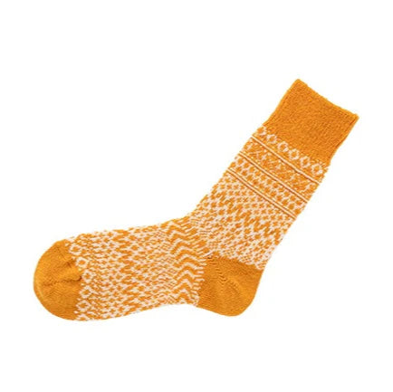 Wool Jacquard Sock in Lantern Orange, from Knitwin