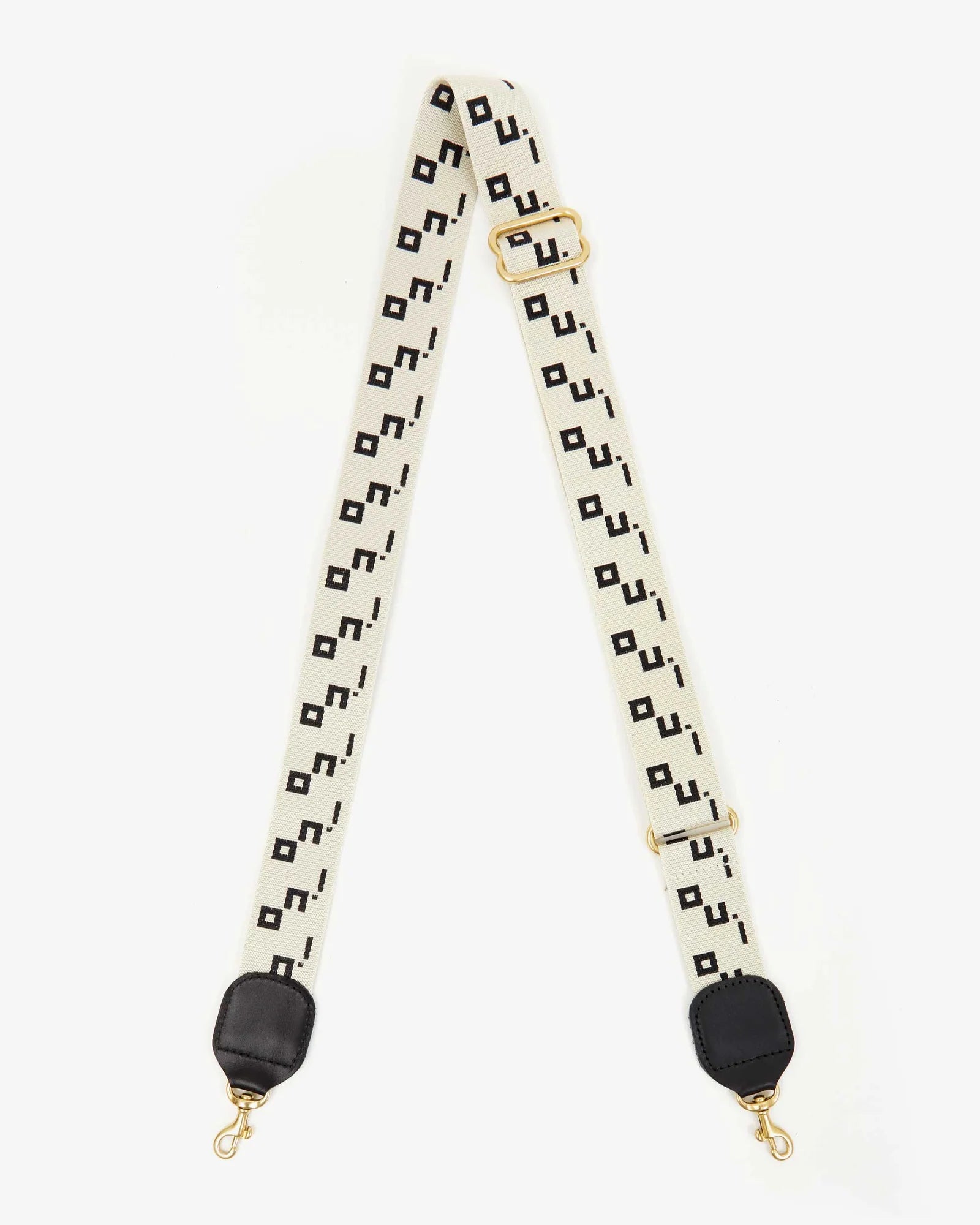 Oui Adjustable Crossbody Strap in Cream & Black, from Clare V