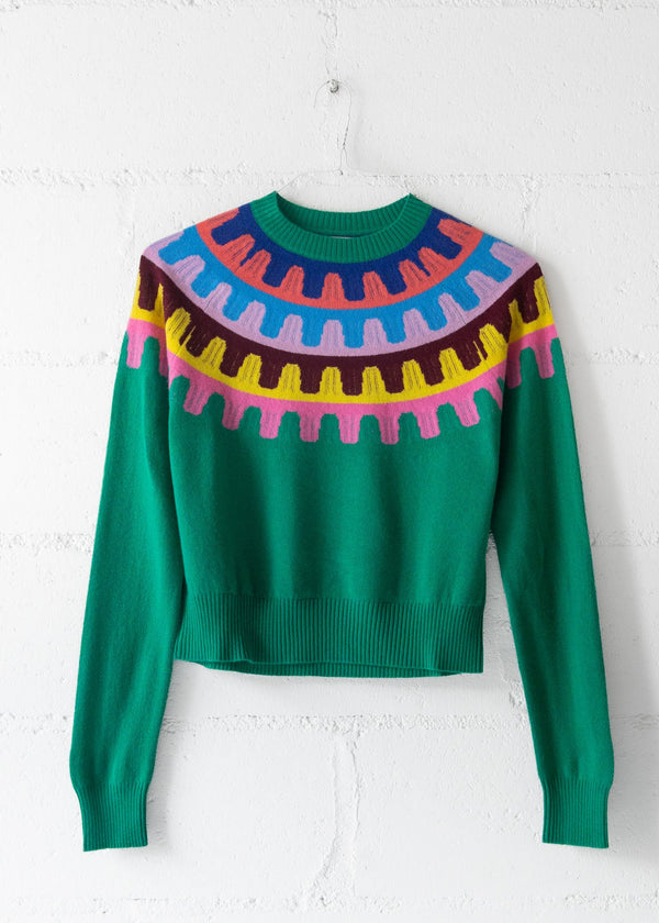 Cashmere Rick Rack Sweater in Emerald, from Jumper 1234