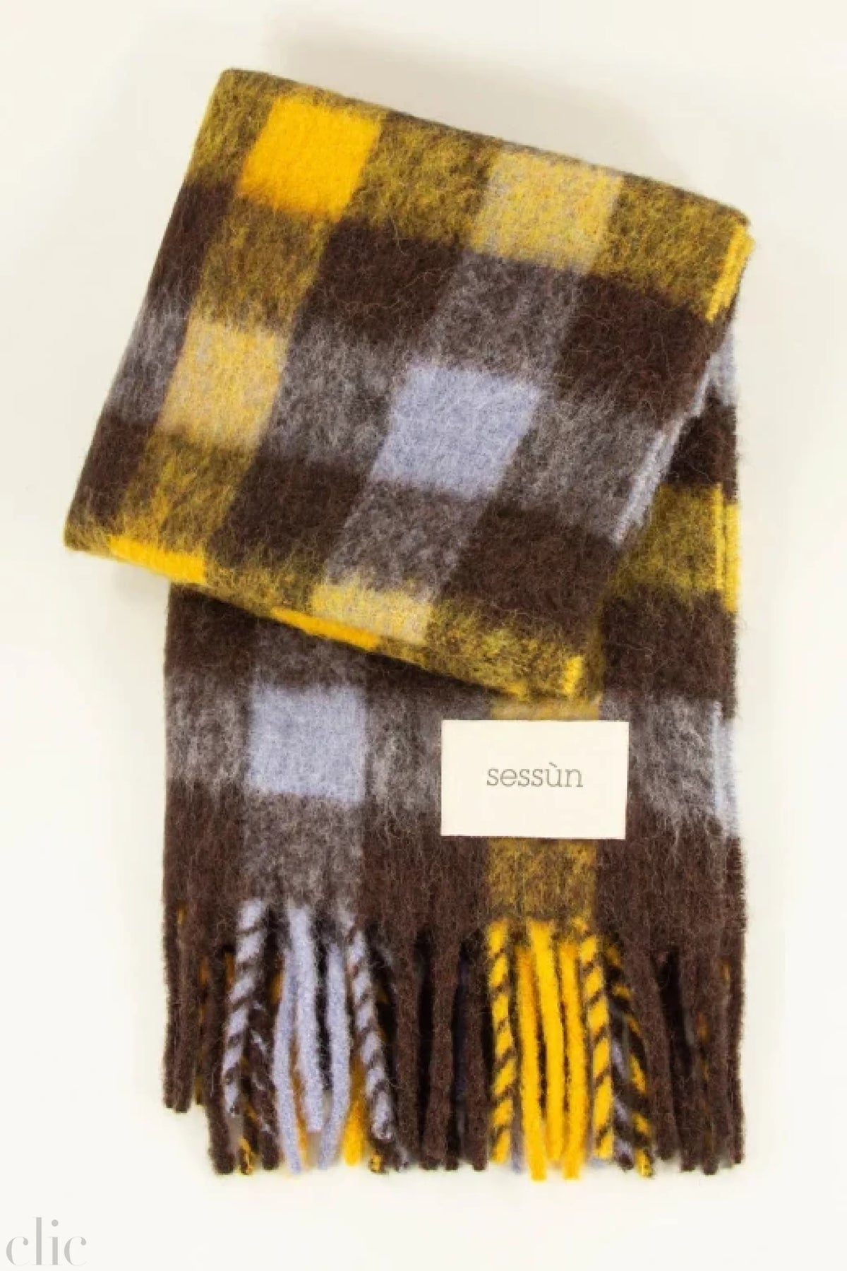 Mattia Scarf in Brown Check, from Sessun