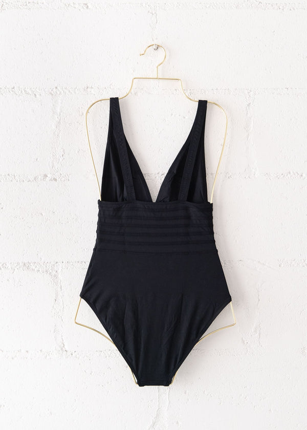 Hobby One Piece Triangle Bathing Suit in Black, from DNUD
