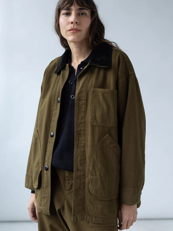 Painter Coat in Dark Olive, from Shaina Mote