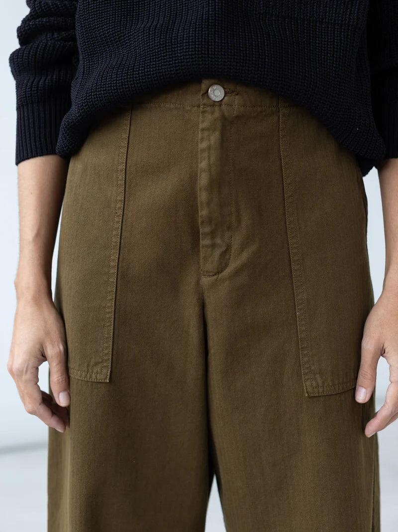 Painter Pant in Dark Olive, from Shaina Mote