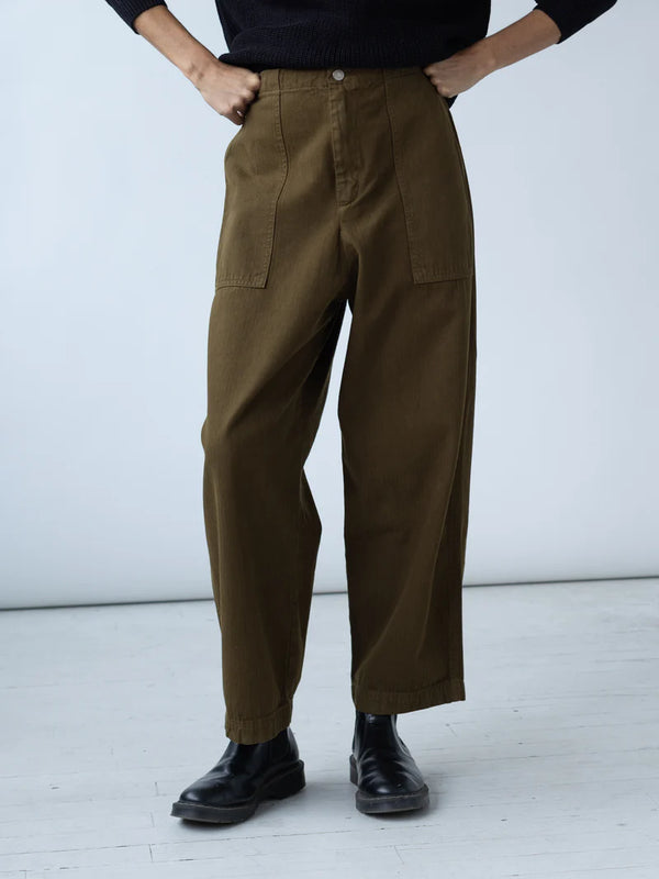 Painter Pant in Dark Olive, from Shaina Mote