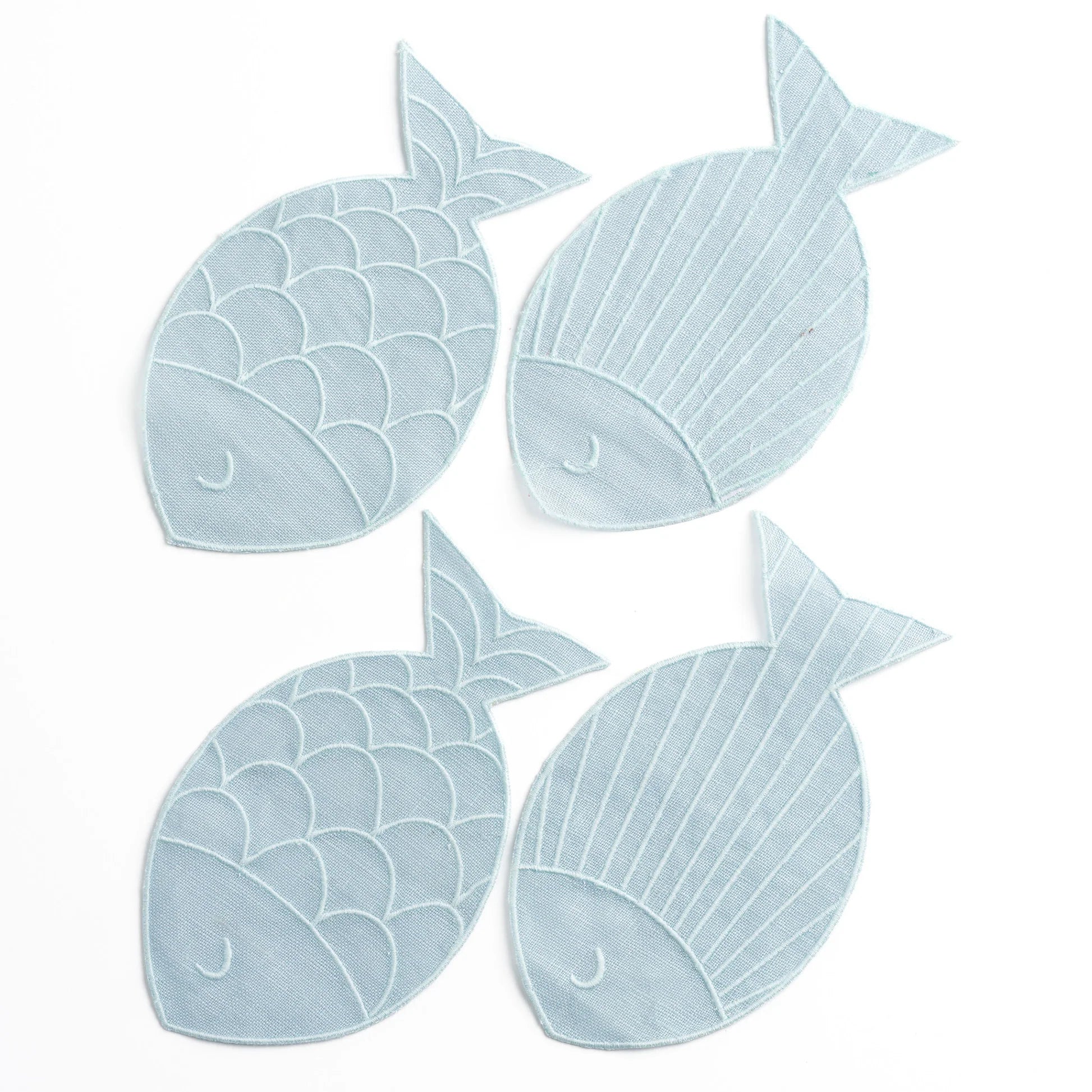 Set of 4 Sardine Napkins, from Piecework Puzzles