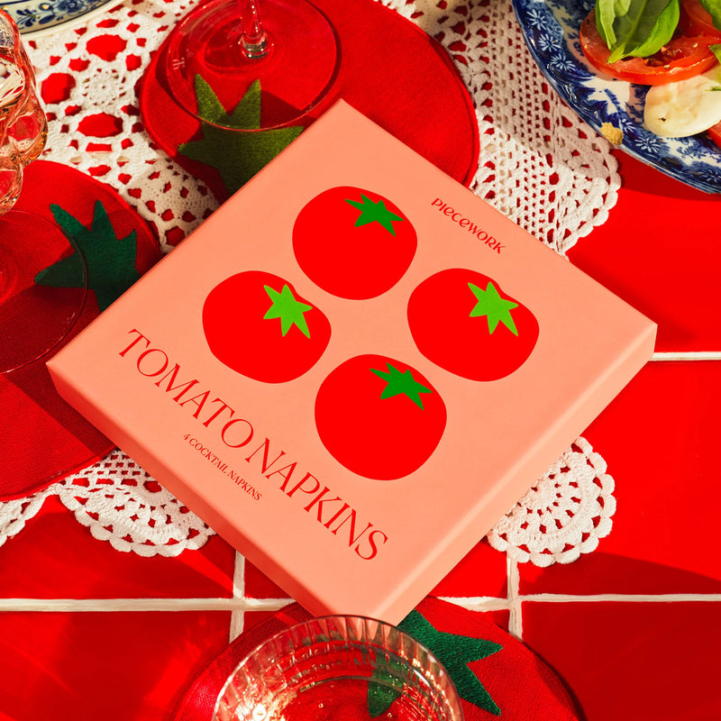 Set of 4 Tomato Napkins, from Pieceworks Puzzles
