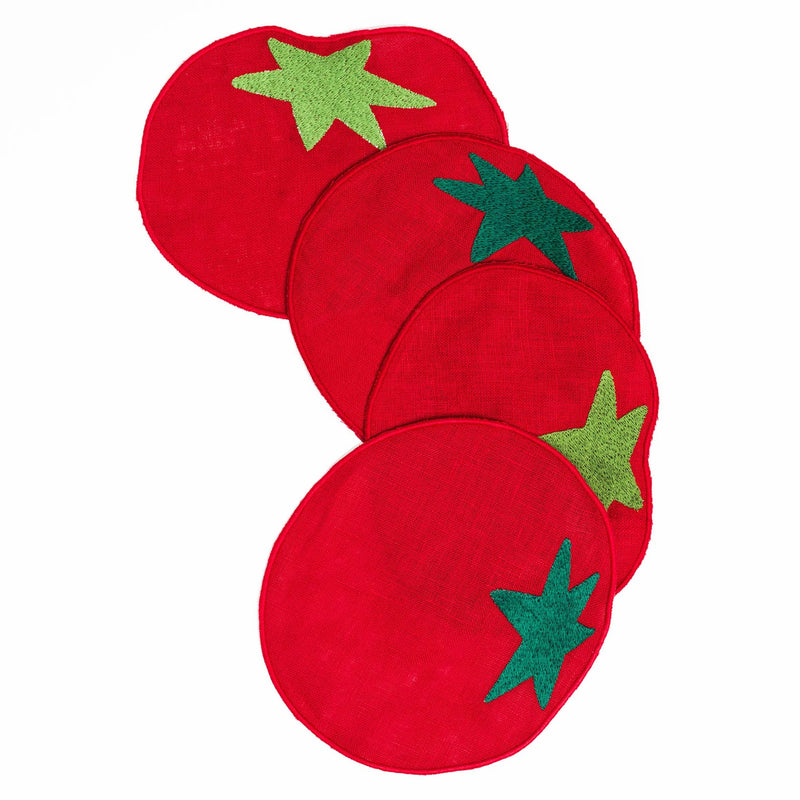 Set of 4 Tomato Napkins, from Pieceworks Puzzles