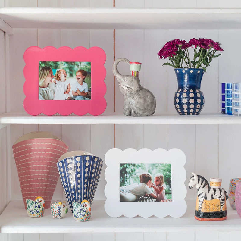 Lacquered Scallop Photo Frame in Pink, from Addison Ross