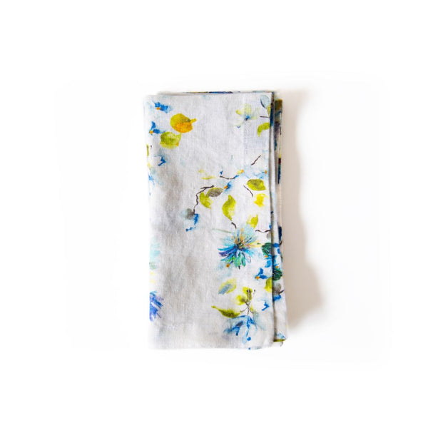 White Flowers Napkins Set of 2, from Linen Tales