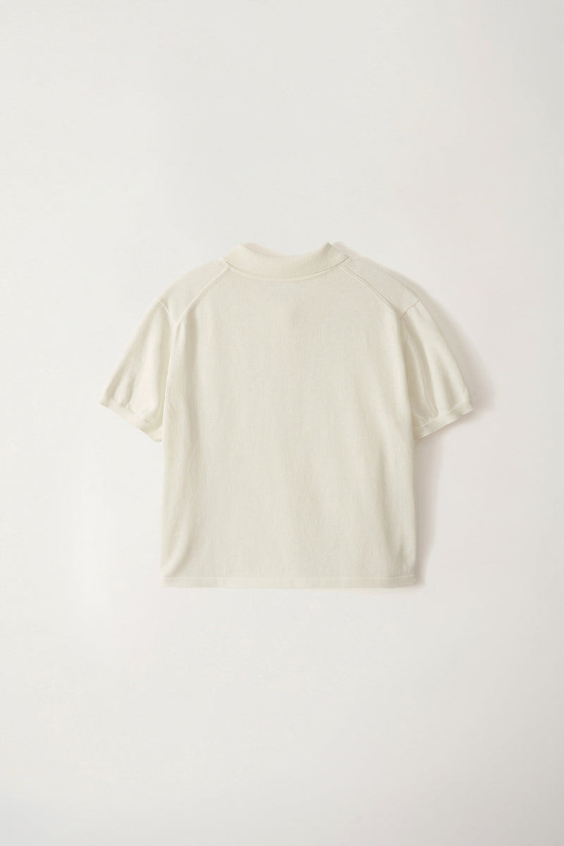 Cotton Knit Polo in Ivory, from Nothing Written