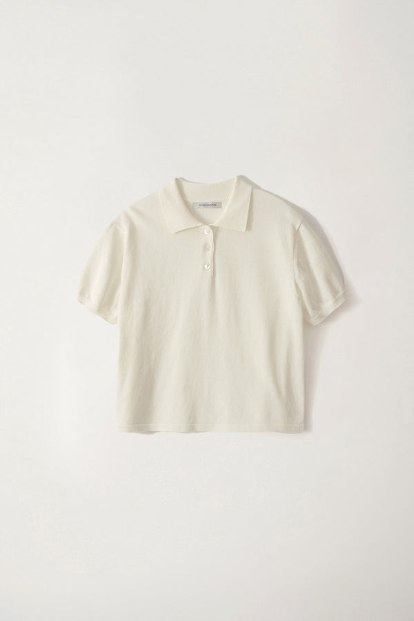 Cotton Knit Polo in Ivory, from Nothing Written