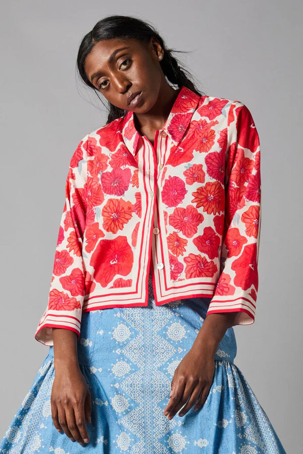 Scarf Print Shirt in Poppy, from Hope for Flowers