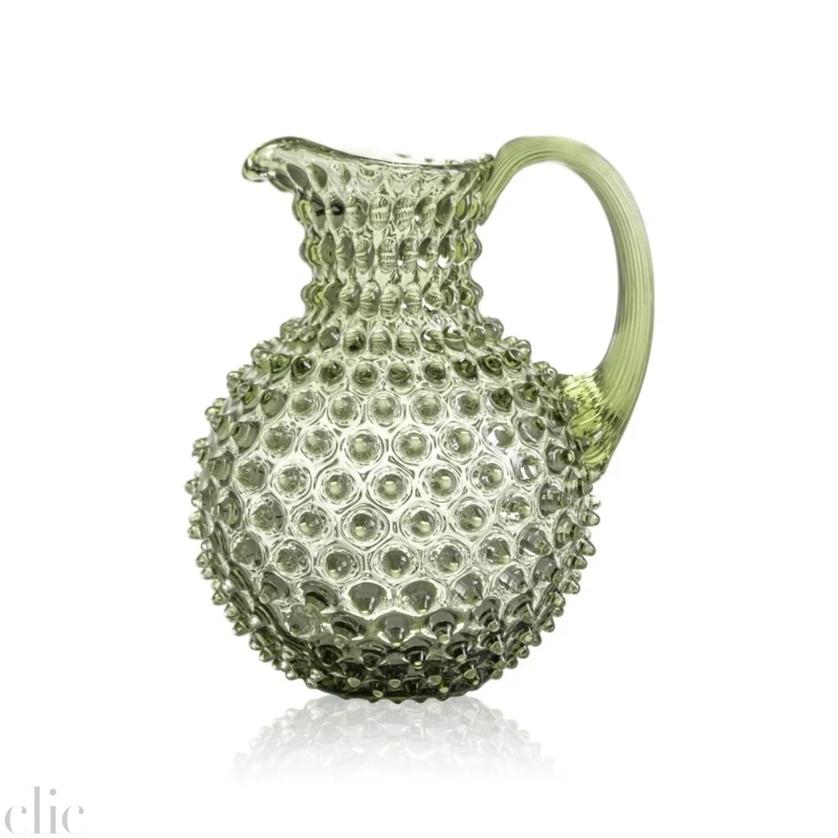 Hobnail Jug in Olive Green