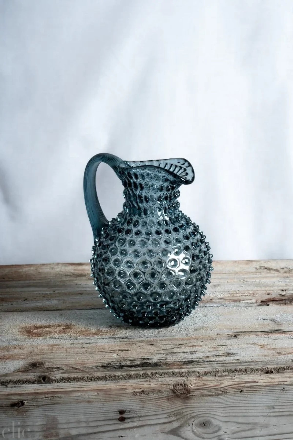 Hobnail Jug in Misty Blue
