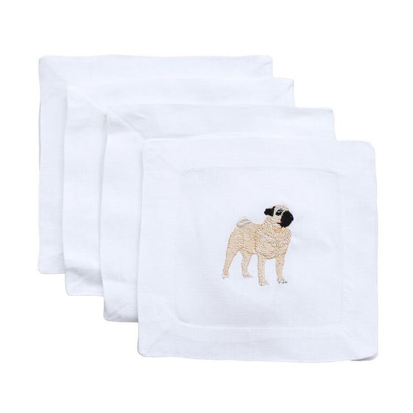 Pug Cocktail Napkins, from Lettermade