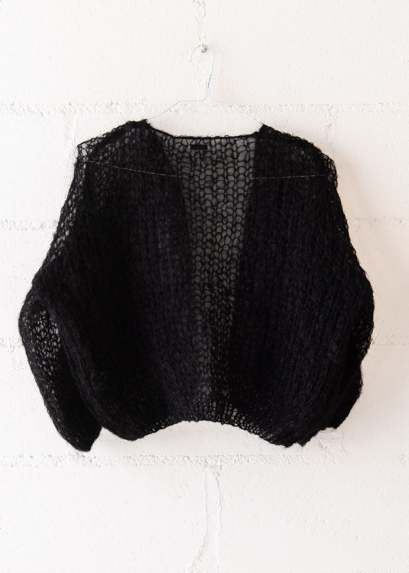 Mohair Light Bomber Cardigan in Black, from Maiami