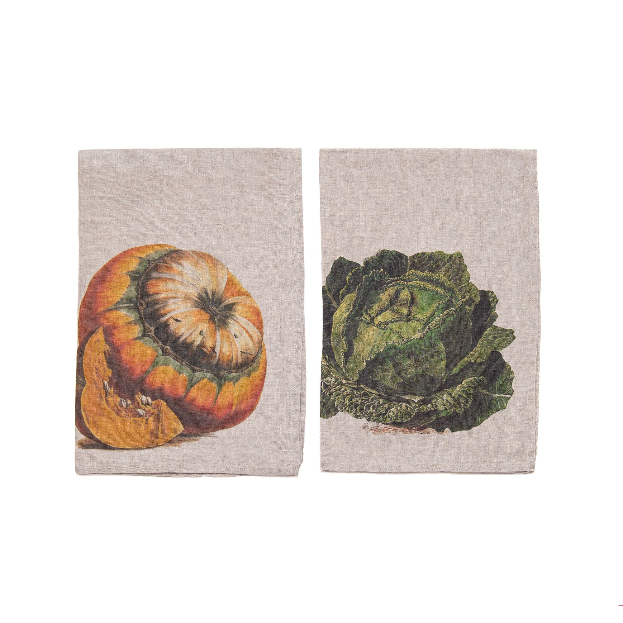Pumpkin and Cabage Kitchen Towel, from Linoroom