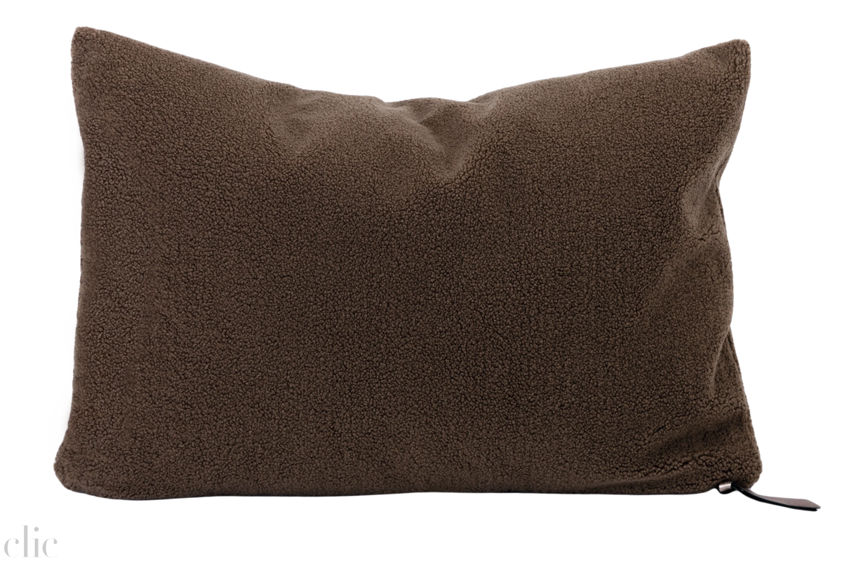 Teddy Boucle 16x24 Pillow in Maron Glace, from Maison De Vacances
