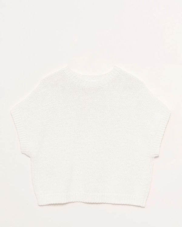 Italian Cotton Boxy Gilet in Creme, from Organic by John Patrick