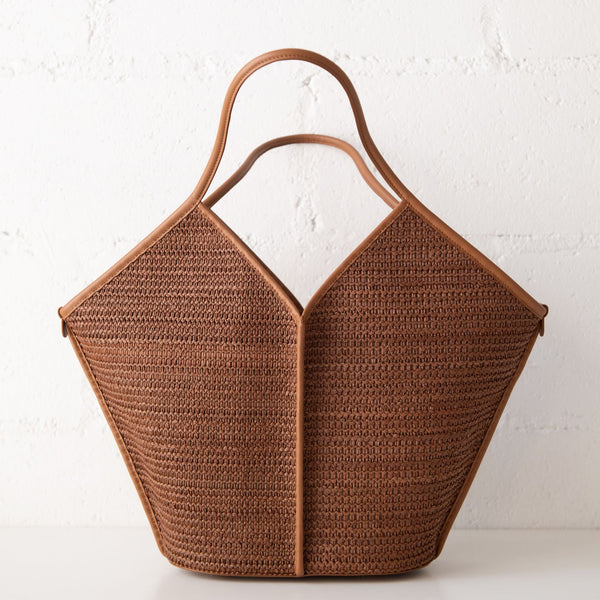 Calella Raffia in Tan and Dark Brown, from Hereu