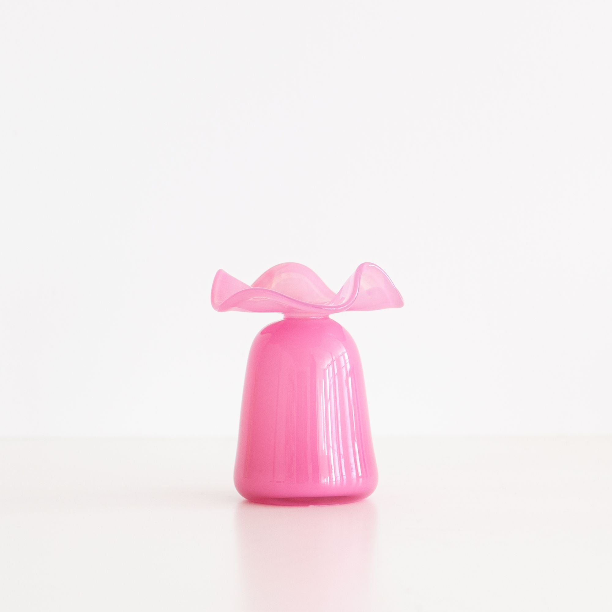 Ruffle Bud Vase in Pink, from Terra Glassworks