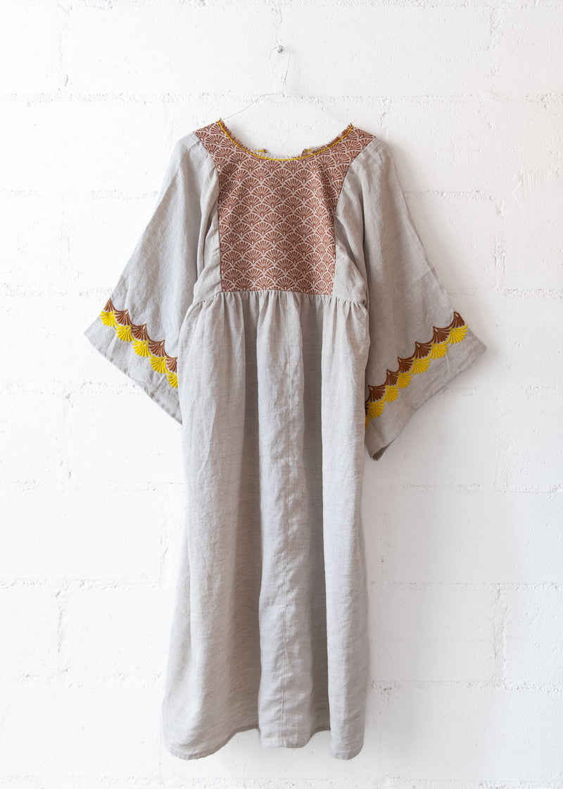 Levante Long Dress in Natural and Brown, from Nina Leuca