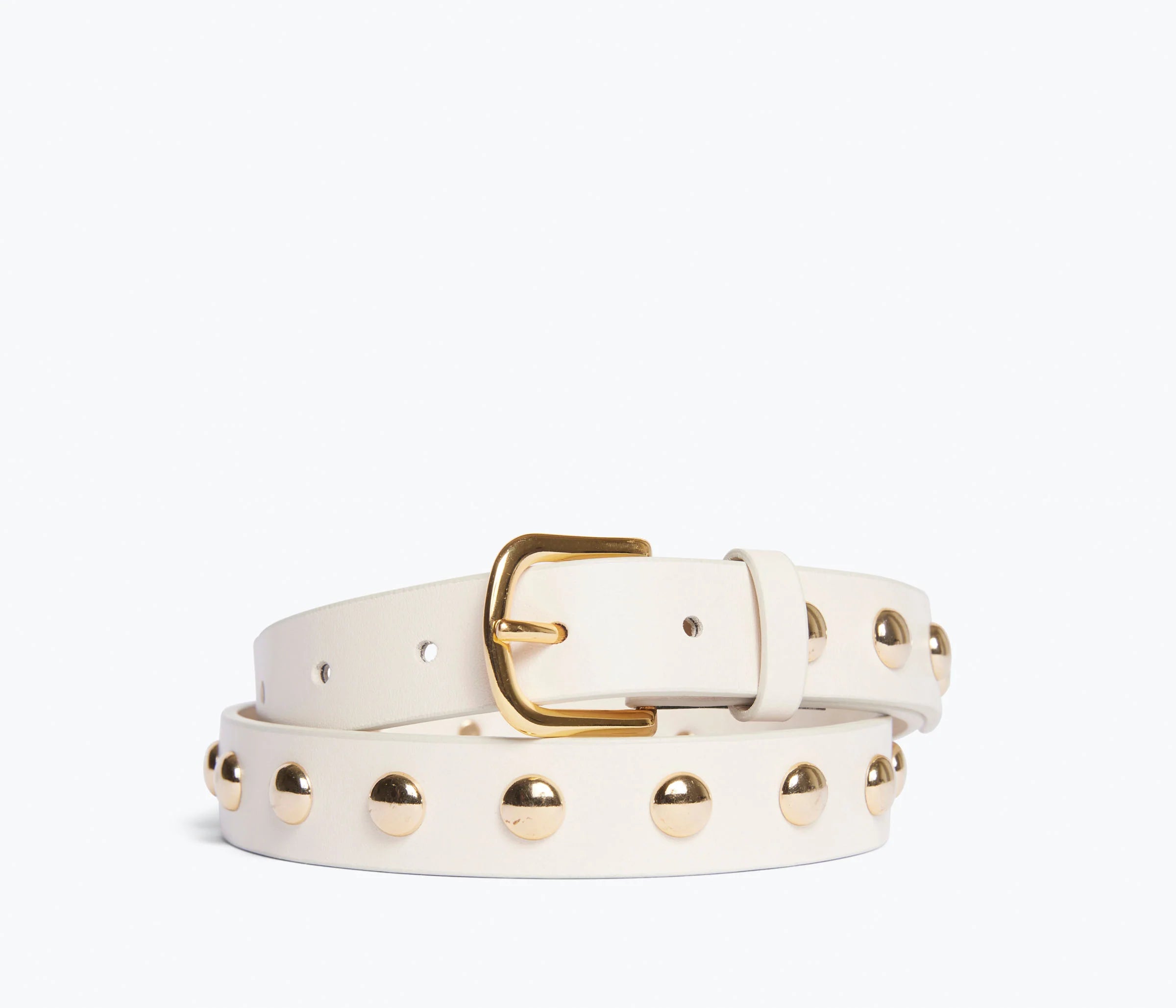 Rebecca Belt in Boone Calf with Gold Studs, from Freda Salvador