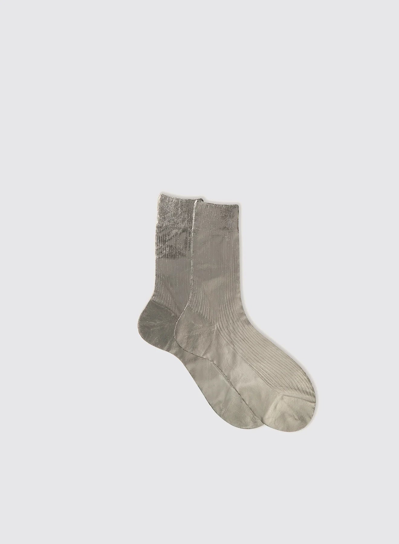 Ribbed Laminated Socks in Grey, from Maria La Rosa