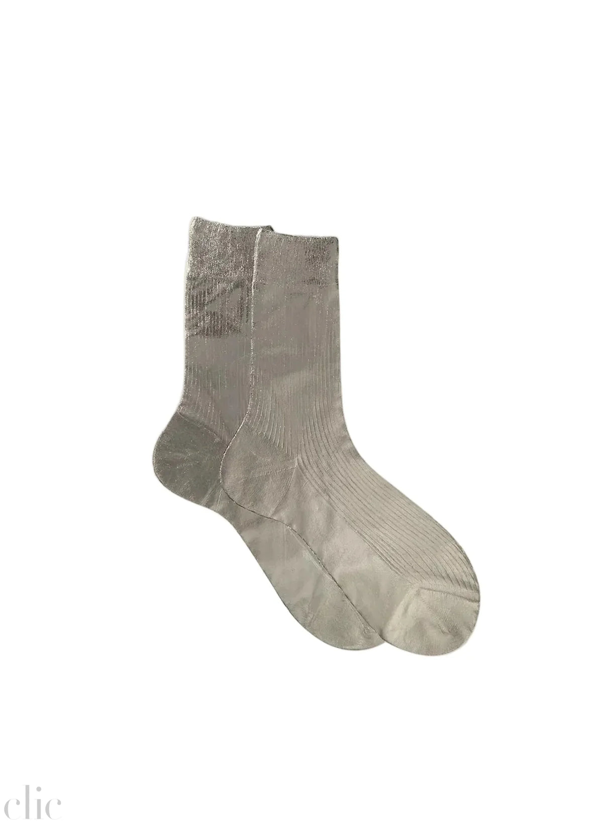 Ribbed Laminated Socks in Grey, from Maria La Rosa