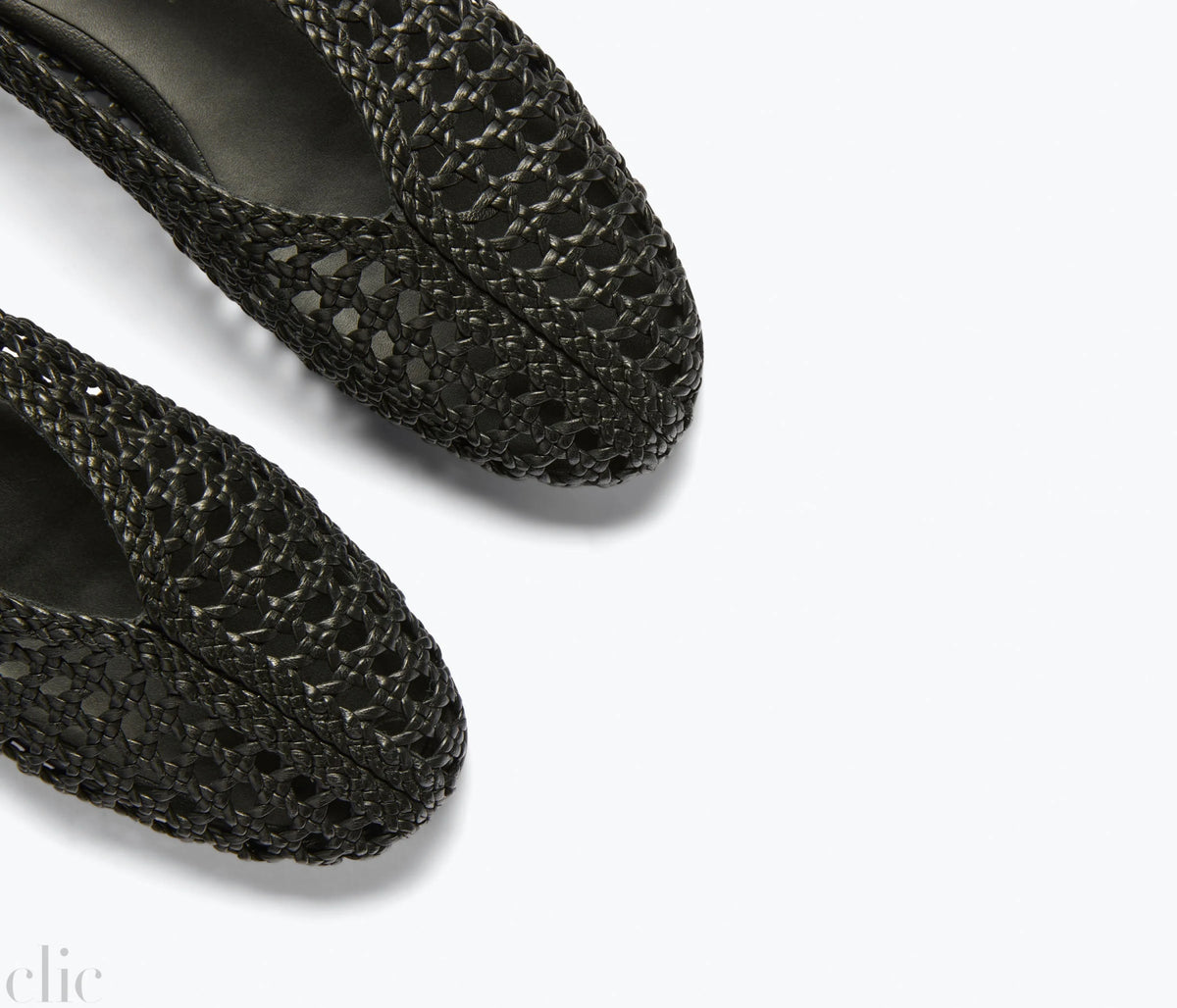 Riley Open Weave Ballet Flat in Black, from Freda Salvador