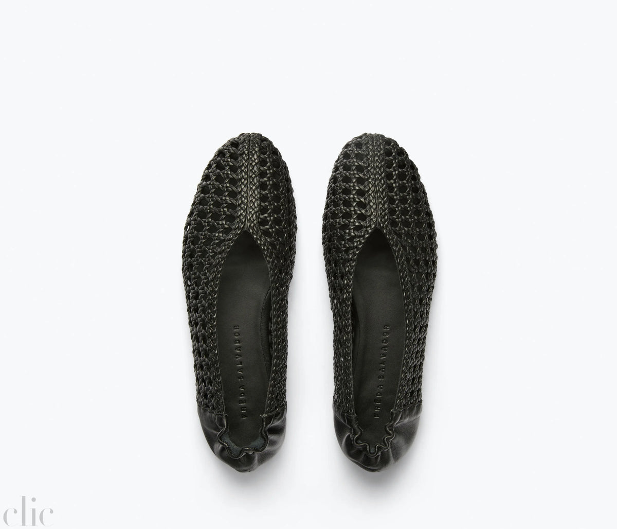 Riley Open Weave Ballet Flat in Black, from Freda Salvador
